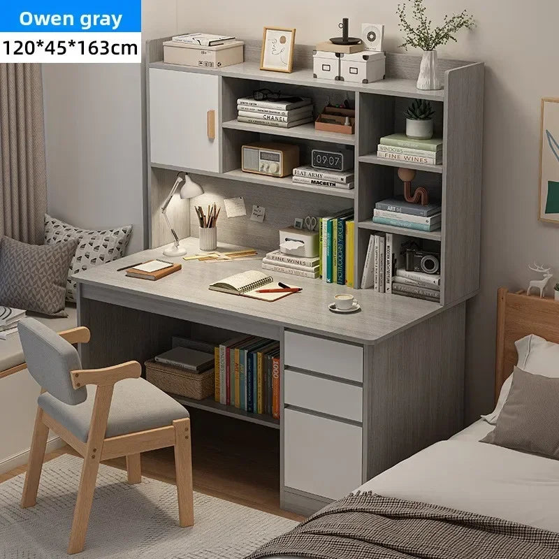 Desk Home Modern Simple Bookshelf Integrated Student Bedroom Learning To Write With Drawing Desk Office Computer Desk