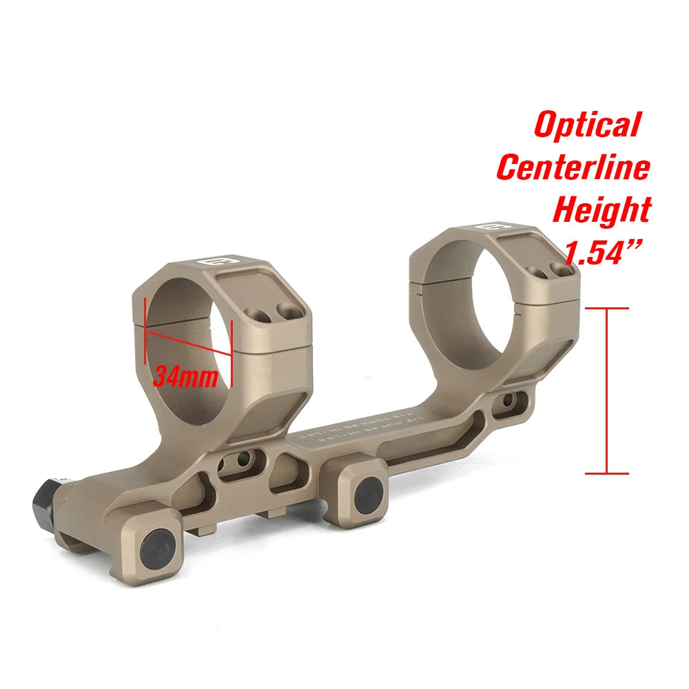 COMM C1 Modular Mount 1.54"/1.70" Optical Centerline Height 30/34mm Ring Size ScopeMount With Offset Optic Adapter