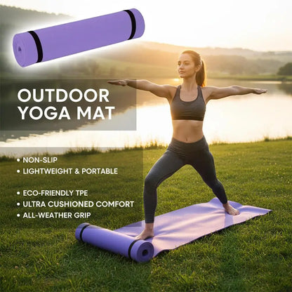 Yoga Pilates Mat 180x50cm Portable Non‑Slip Fitness Exercise Mat Balancing Mat Workout Pad For Home Gym Outdoor Sleeping Pad