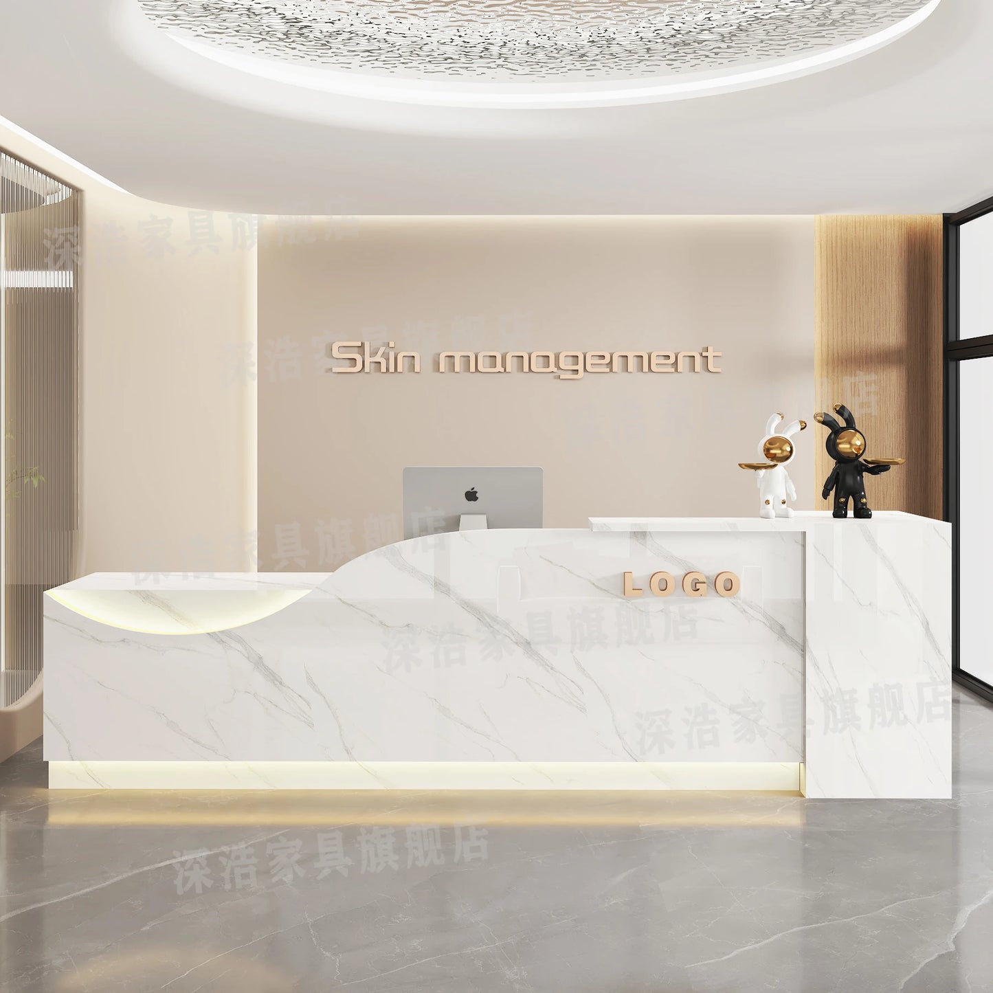 Customized Equipment Reception Desk Beauty Simple Creative Aesthetic Reception Desks Trendy Luxury Mostrador Office Furniture
