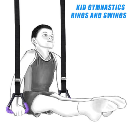 Gymnastics Rings Kid Sport Toy Non-Slip Gym Rings With Swing Adjustable Straps Pull-up Workout Gymnastics Fitness Equipment Toy