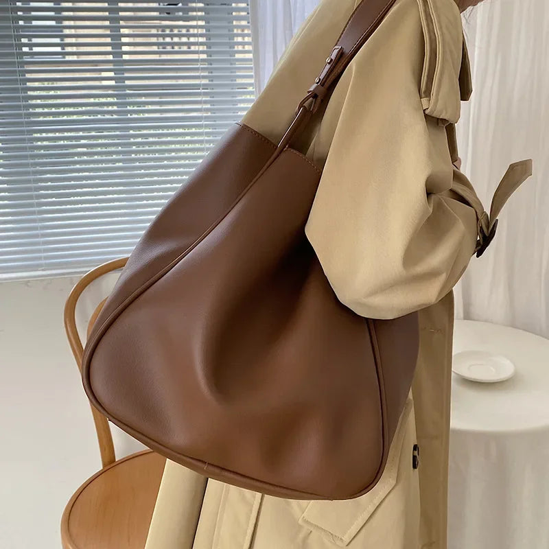 Luxury Tote Bag Woman 2026 Trend Large Capacity Female Shoulder Bag High Quality Leather Simple Designer Woman Handbag Purse