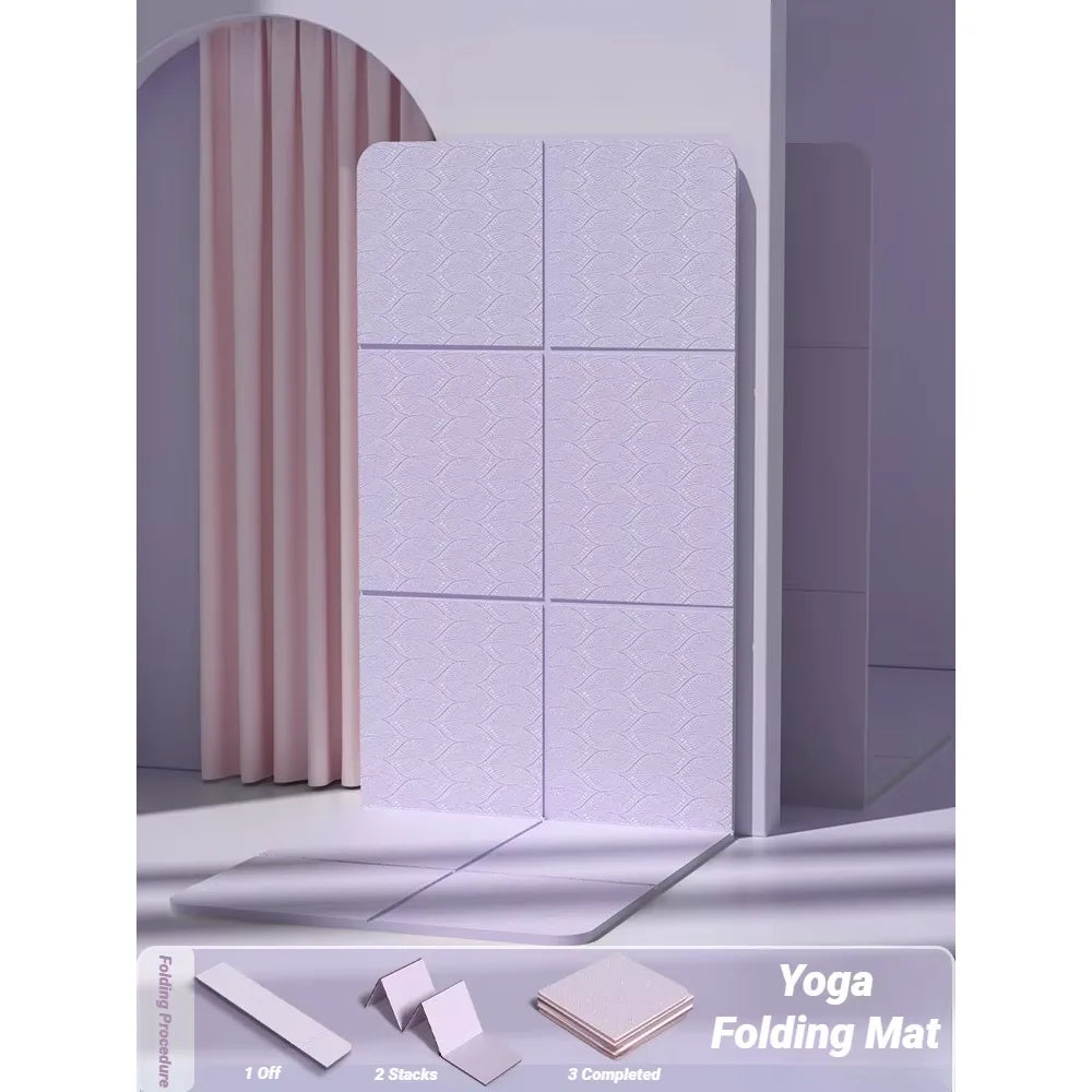 Foldable Yoga Mat Mute  Eco Friendly Folding Travel Fitness Exercise Double Sided Non-Slip For Pilates & Floor Workouts Dance