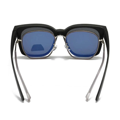Transfer Sunglasses Unisex Driving Riding Large Frame Square Sun Protection Wrap Around Fit Over Glasses Myopia Specific Goggles