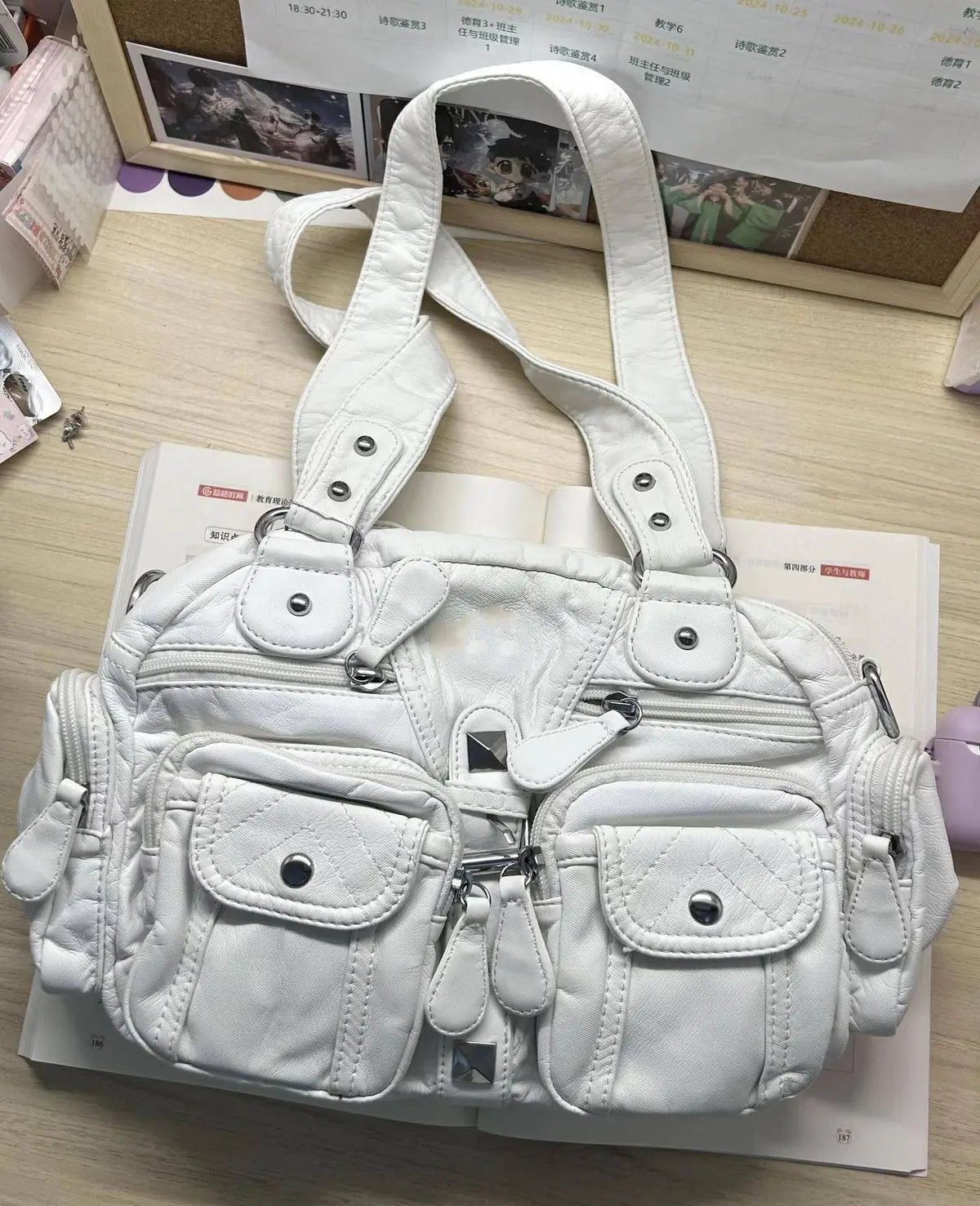 JIAERDI Hot Girls White Y2k Shoulder Bags Women Vintage Subculture Leather Casual Handbag Female Harajuku Underarm Bag Purse New