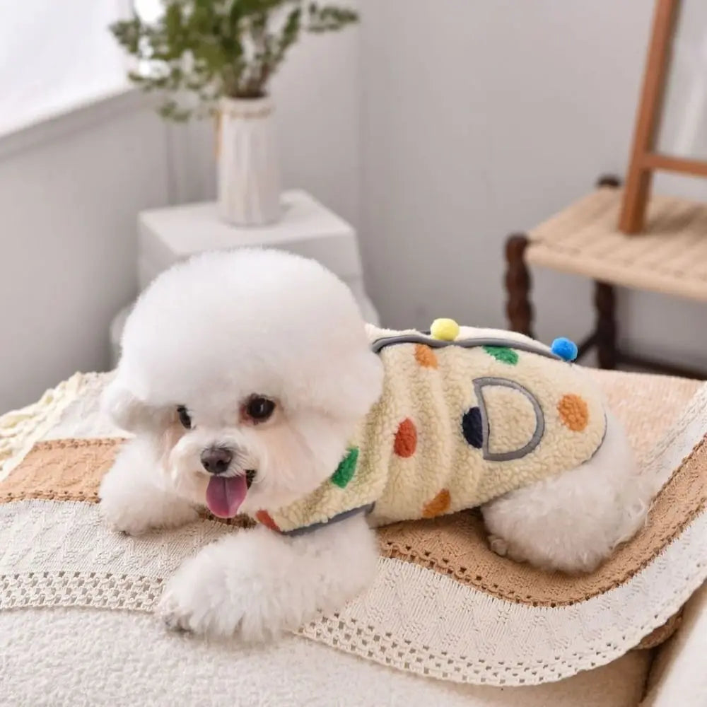 Pet Clothing Warm Dog Hoodie Fleece Sleeveless Pet Vest Pocket Design Soft Dog Coats Autumn Winter