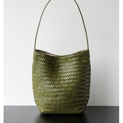 Luxury Woman Handbag New High End Hand-Woven Genuine Leather Women's Bag Large Capacity Shoulder Tote Bag Underarm Bag Bucket Ba