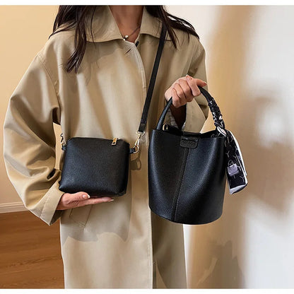 Hot Selling Simplicity High-end Women's Crossbody Bag PU Material Versatile Bucket Bag Fashion Handbag Commuting