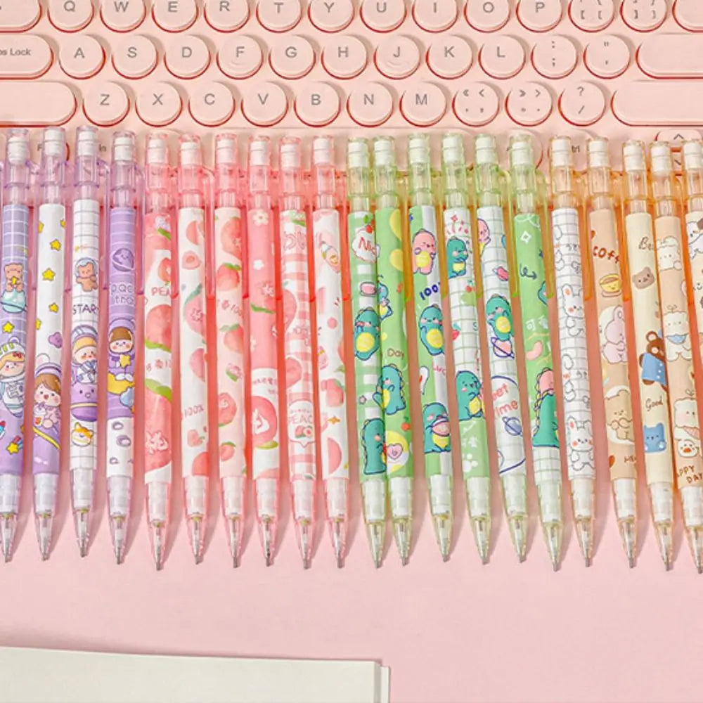 Pencil Refill 0.5mm Mechanical Pencil Animals Peach Automatic Pencils Cartoon Cute Press Pen Students Prize