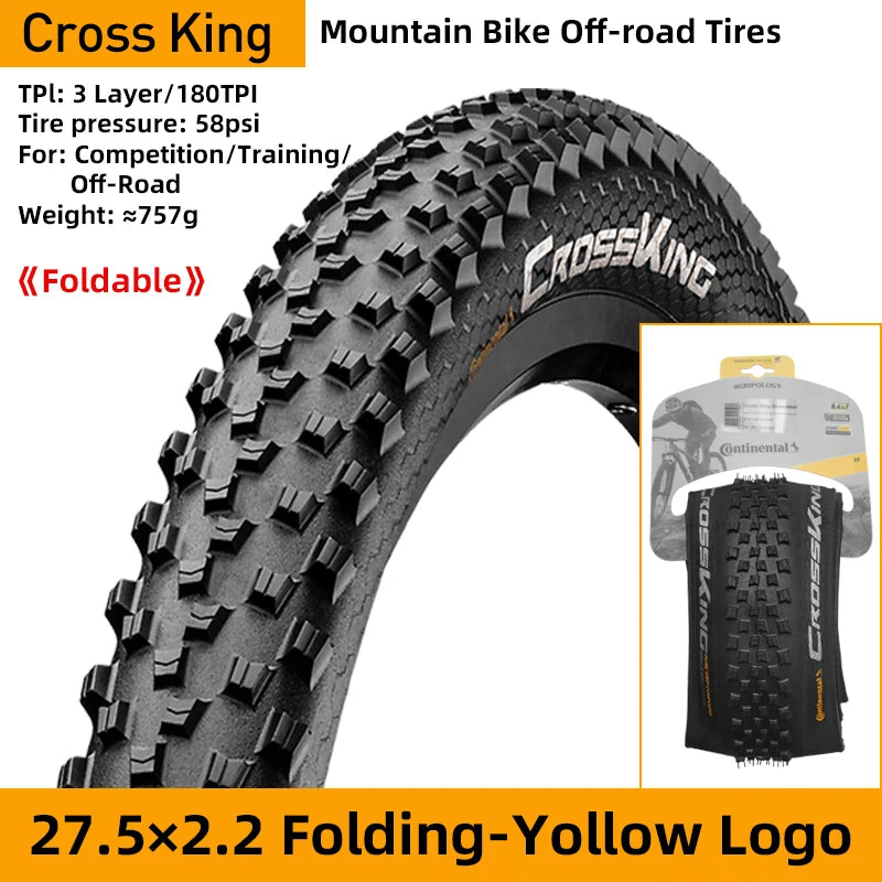 Continental CrossKing MTB/Mountain Bike Tire 27.5/29 x 2.3 Flodable Tubeless Ready Anti Puncture E-Bike Applicable Off-road Tyre
