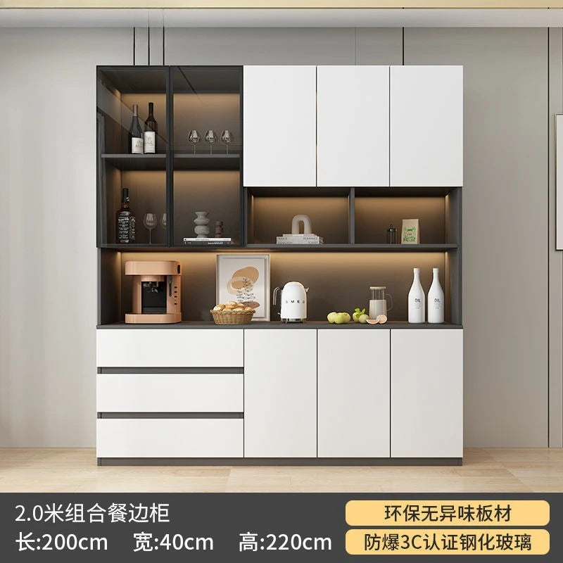Side cabinet, wall cabinet, premium version, living room storage cabinet, track glass door