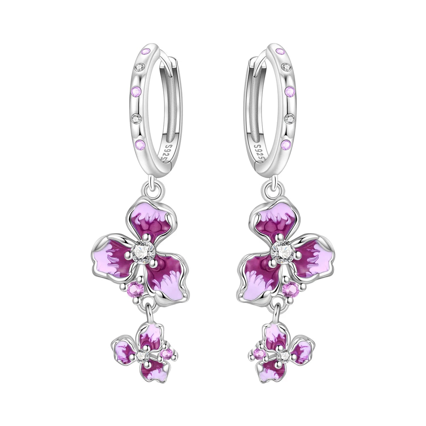 MISEFF S925 Sterling Silver Earrings Multiple Styles Exquisite Flower Earrings Original Fashion Jewelry Birthday Gift For Women