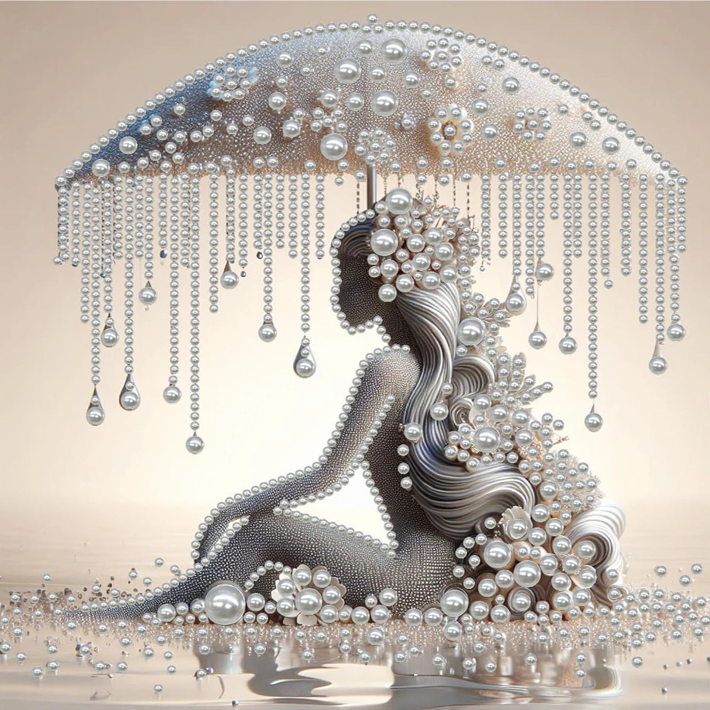 DIY Pearl Gem Paintings Picture Arts Craft for Adults/Beginners Gift Home Decor 30x30cm With Frame