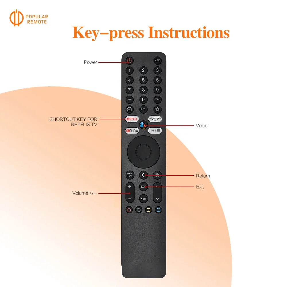 XMRM-ML Remote Control For Xiaomi Ultra 4k Qled Voice Android Tv Remote L55m7-q2me Q2