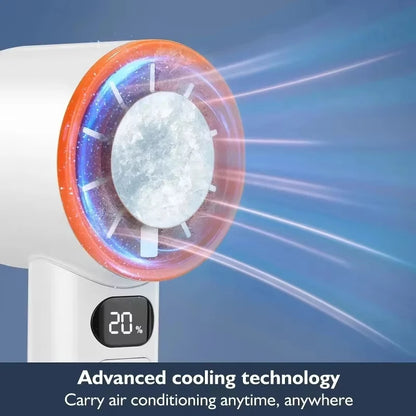 New Handheld Fan 120 Speed Portable Bladeless Desktop Fans Rechargeable Instant Cooling With Ice Mode For Men Women