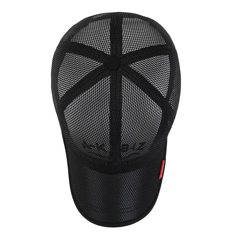 Men's Summer Mesh Breathable Baseball Cap Outdoor Quick Dry Golf Sport Fishing Visor Sun Hats Man Male Solid Color Snapback Caps