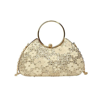 Fashion Polyester Fiber Evening Bags Elegant Chain Shoulder Bag Clutch Handbag Women