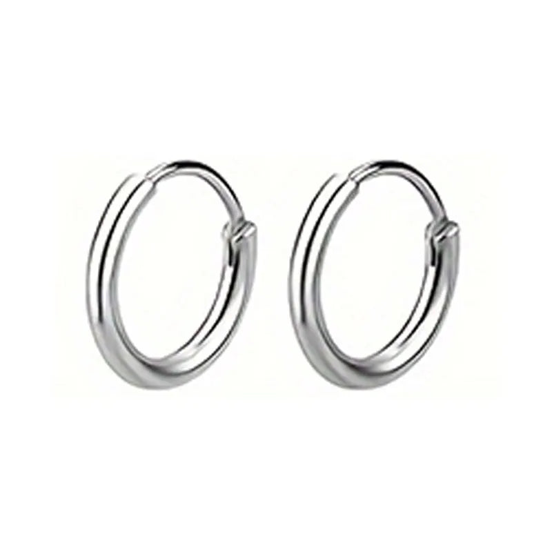 21 pairs of men's stainless steel earrings, circular CZ earrings, hypoallergenic earrings, unisex perforated earrings