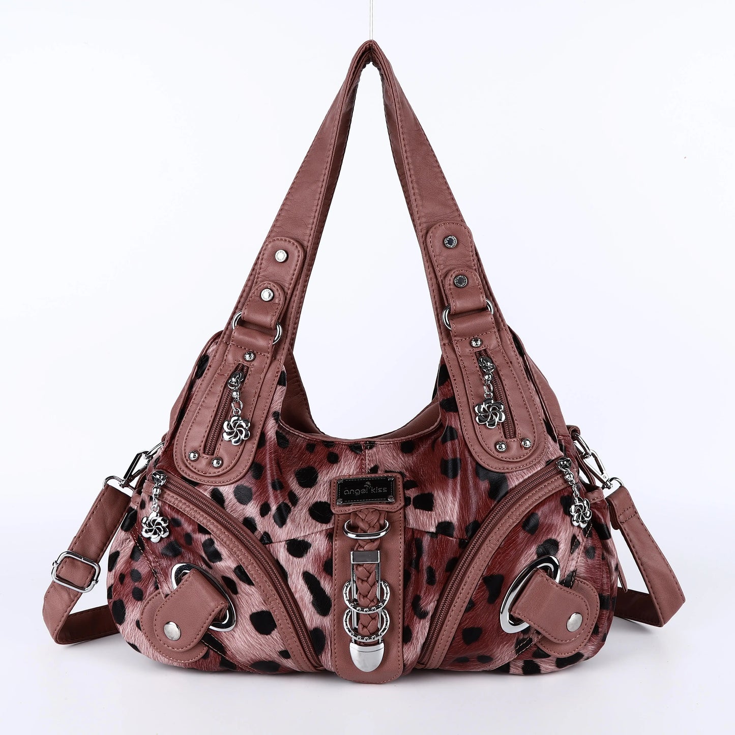 Angel Kiss Women Handbags Leopard Bag Top-handle Handbag Fashion Satchel Dumpling Pack Shoulder Bag Tote Bag Hobos Large Purse
