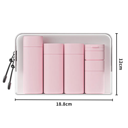 Travel Bottles Leak Proof 4 in 1 Containers for Toiletries Refillable Plastic Bottles with Lid Spray Lotion Shampoo