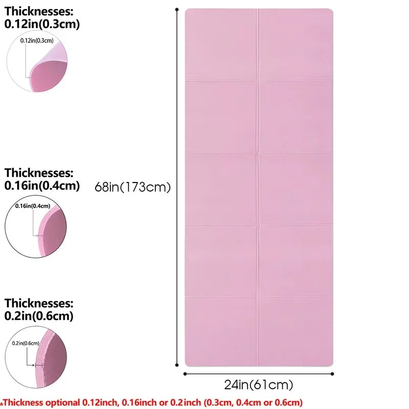 4mm Anti-Slip Yoga Mat Portable Fitness Workout Mat For Pilates Home Gym Ladies Exercise