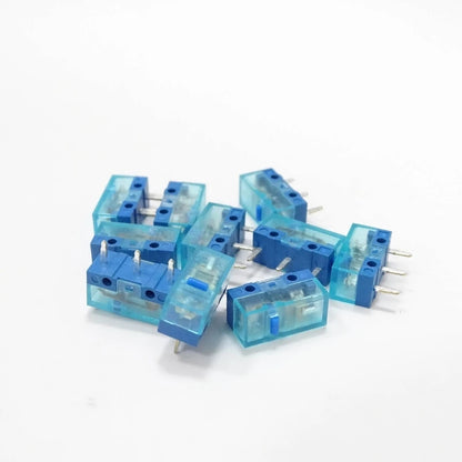 4Pcs New HUANO Blue Transparent Shell Mouse Micro Switch Button Pink Red Yellow Blue Green Dot Button Switch 3Pin 0.74N