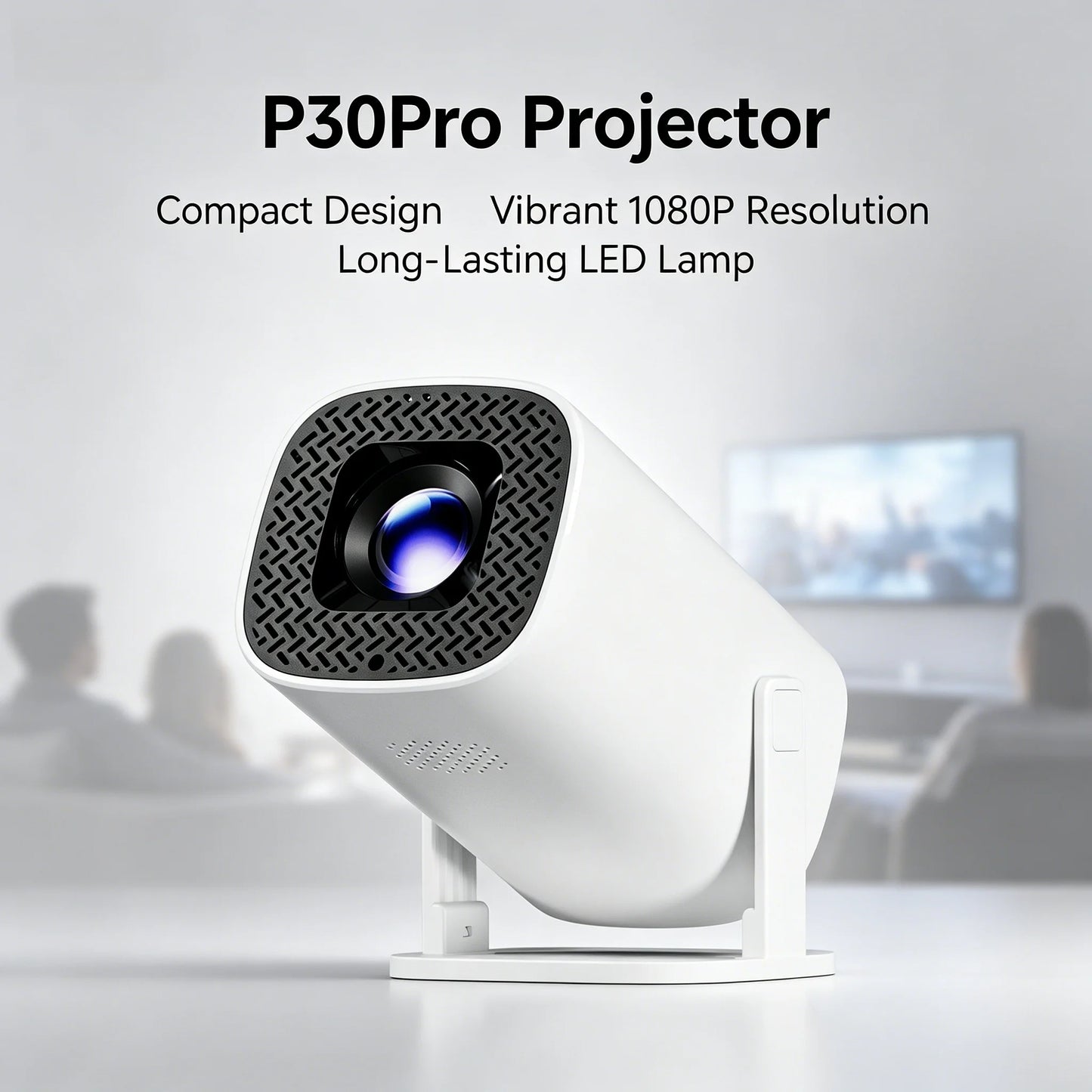 P30 PRO Home Theater Projector Android 11 WiFi 6 Native 720P Built-in Speaker Portable Outdoor Cinema Projector