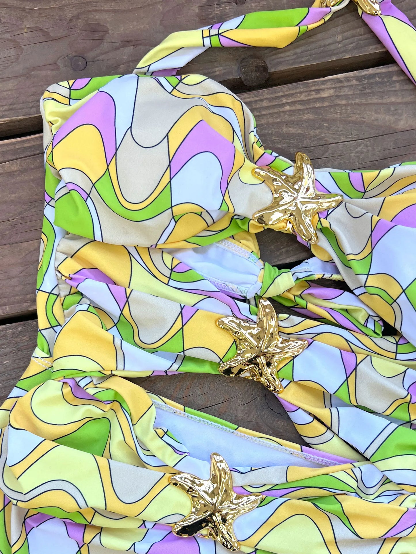 Sexy Starfish Bikini Set With Skirt Women Two-Pieces Swimsuit 2025 New High Fork Skirt Set Biquini Swimwear For Girl Clothing