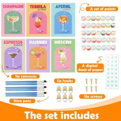 Oil Painting Set Wiht Hanger For Wall Hanging Decor Painting Brush, Acrylic Paint and Canvas Easels, Art Paint Set for Beginner