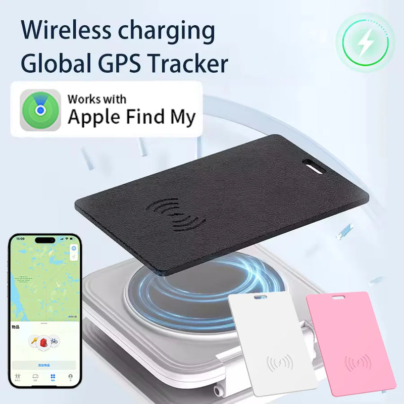 Ultradünne Tracking-Kartenhülle mit Anti-Verlust-GPS-Tracker, intelligenter Standort-Tag für die „Find My“-App auf dem iPhone, kabelloses Laden, IPX6 wasserdicht