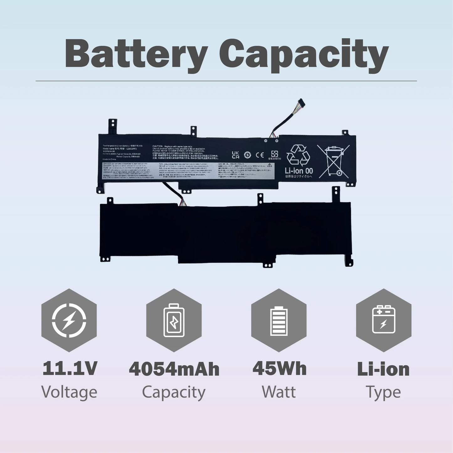 L20C3PF0 L20M3PF0 L20L3PF0 11.1V Long 45Wh 3Cells laptop battery for Lenovo IdeaPad 3-14ITL6 3-15ITL6 3-17ITL6 S14 V14 V15 V17 G