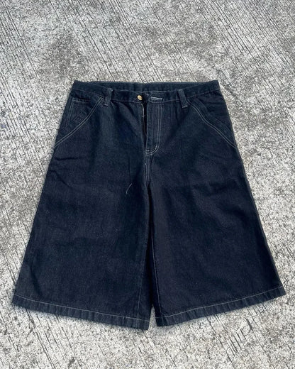 Y2K Fashion New Holes Do Old Washed Baggy Denim Shorts Female Gothic Harajuku Popular Casual Joker High Waist Wide Leg Pants