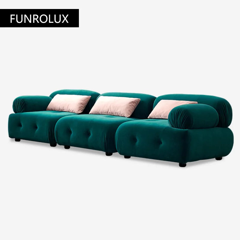 Modern fabric sofa simple modern Large and small apartment type brushed velvet down living room minimalist  furniture