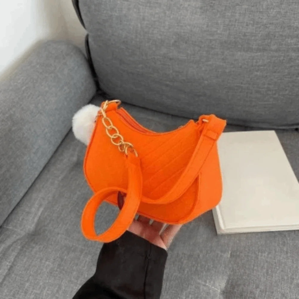 New Fashion Design Mini Shoulder Bag Simple Design Trendy Felt Underarm Bag Casual Light Weight Handbag Work
