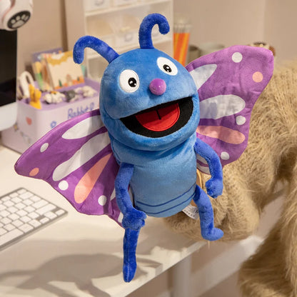 Insect Soft Stuffed Toy Doll Dragonfly Ants Butterfly Ladybug Cosplay Plush Doll Cute Hand Finger Puppet Educational Baby Toys