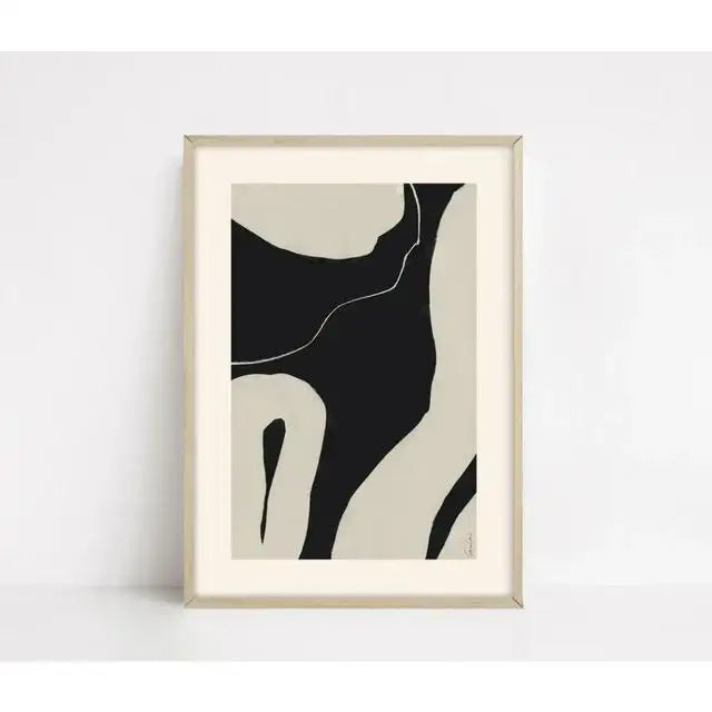 Modern Abstract Beige and White Canvas Painting  Scandinavian Neutral Wall Art Print for Home Decor  Art Gallery Poster