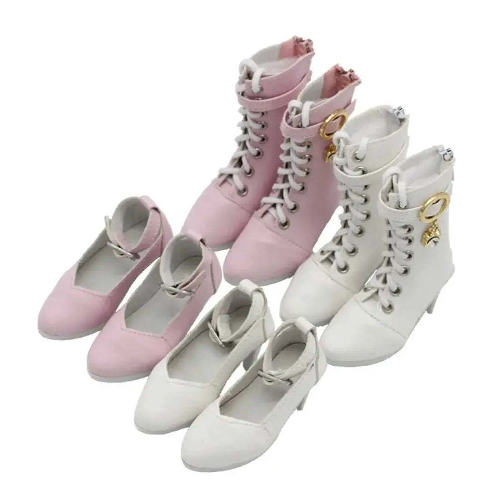 Dolls Accessories PU Leather Dolls Shoes Handmade Fashion Doll High Boots Casual Cute Doll High-heeled Shoes 60cm Dolls