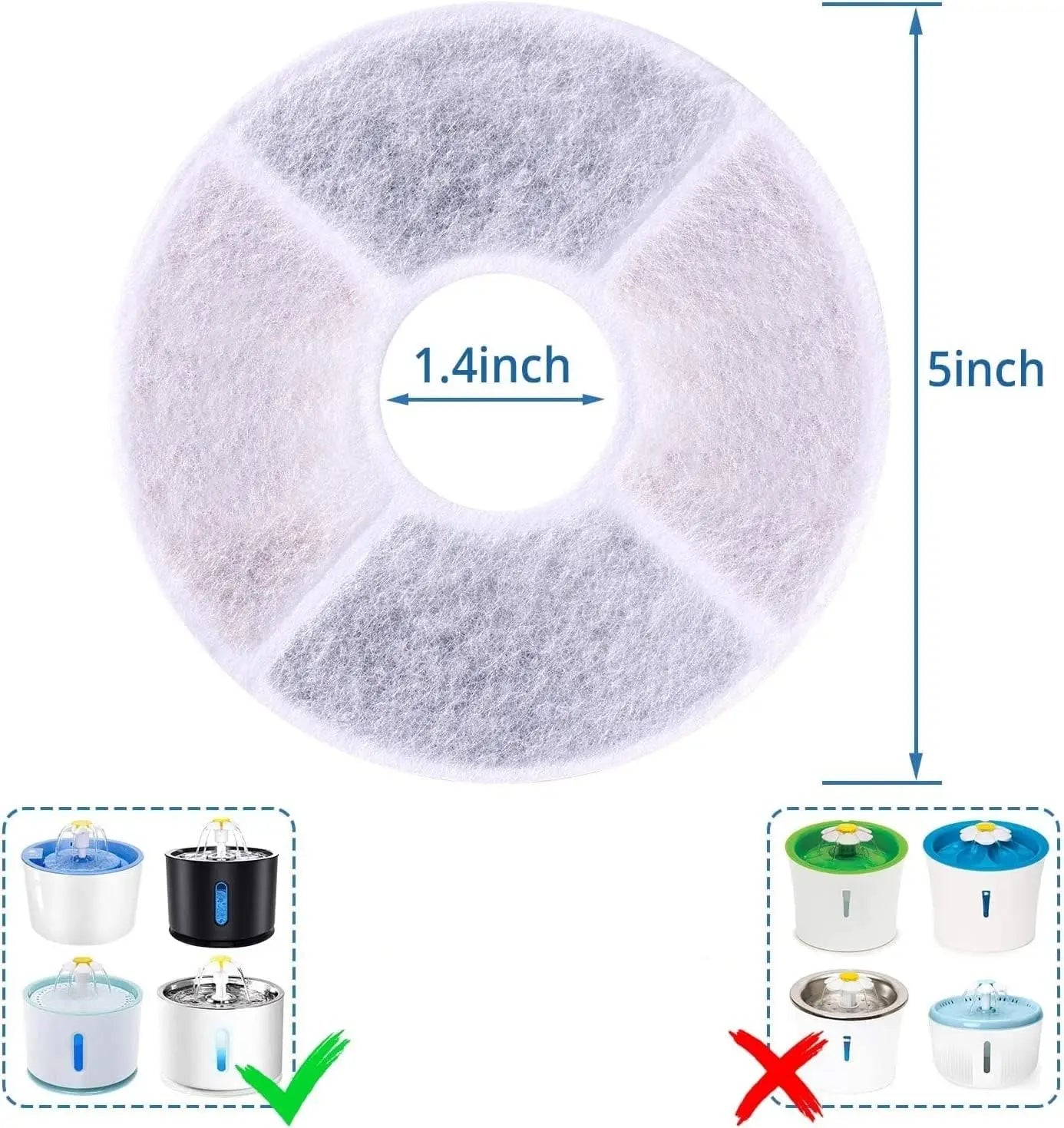 Replacement Filters for Cat Water Fountain Activated Carbon Replacement Filters Pet Cat Water Dispenser Filters Accessorie