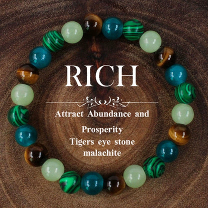 1PC Natural Stone Bracelet For Women Men 8MM Tiger Eye Crystal Beads Elastic Bangle Couple Reiki Healling Fashion Jewelry Gift