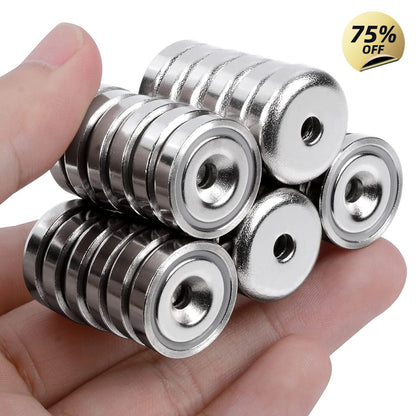 A16-32mm Multipurpose Strong Magnets with Countersunk Hole- for Fridge,Tool Organizer,Whiteboard,Kitchen Snack Storage,Garage