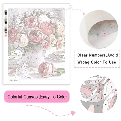 Diy Paint By Number Kits Adults Oil Painting Package Drawing By Numbers Home Wall Decor Flower Canvas Picture