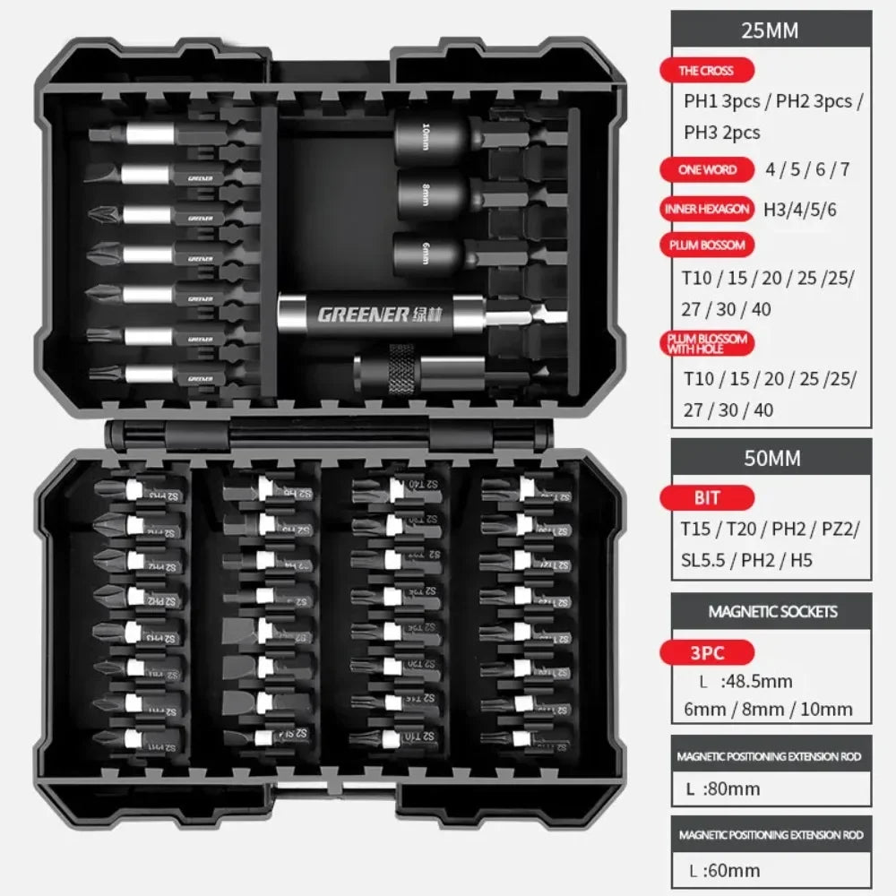 Screwdriver Batch Head Set Household Impact Driver Strong Magnetic Inner Hexagonal Cross Drill Bit Special Tool for Electricians