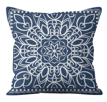 Modern Fashion Nordic Sofa Simple Cushion Cover Living Room Decoration Pillow Cover Navy Blue Geometric Pillow Cover