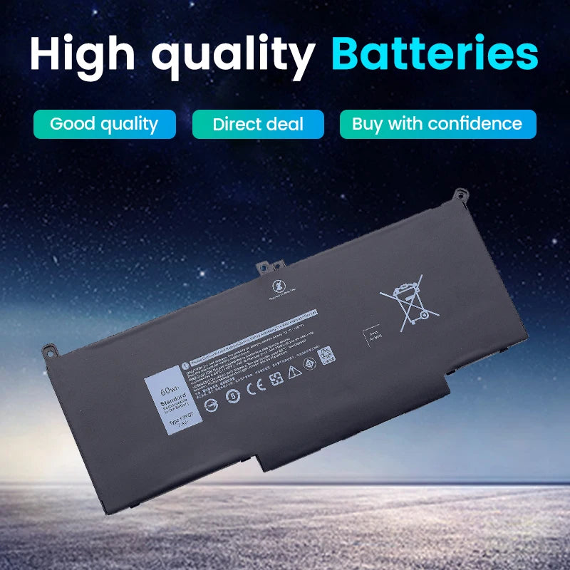SOMI  F3YGT for Dell Battery Latitude 7480 12 13 7000 7280 7290 E7280 E7290 E7380 E7390 7000 7380 7390 7480 7490 2X39G   4.9   3