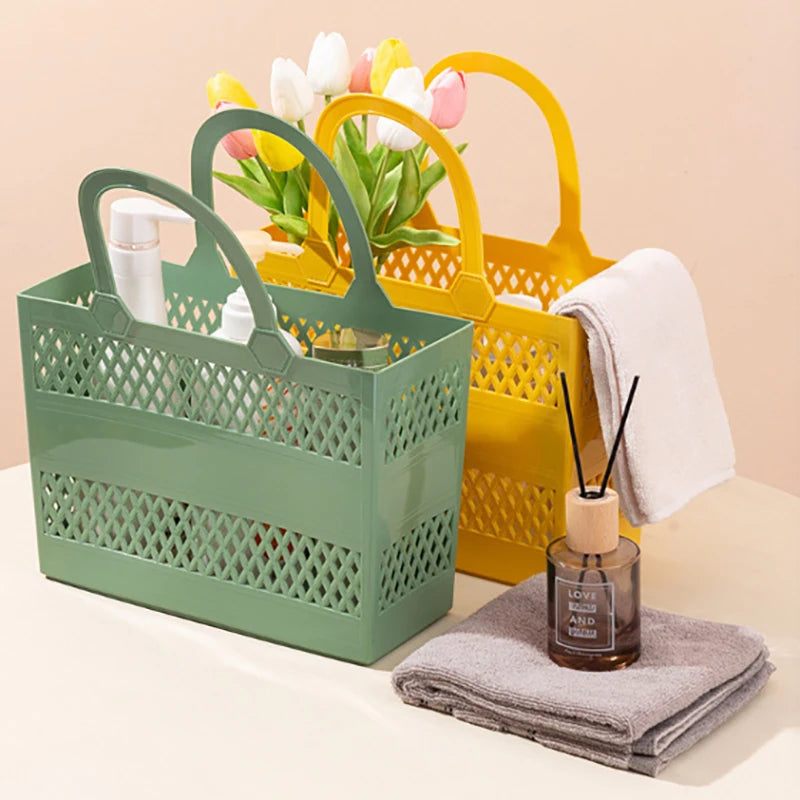 Shower Caddy Basket With Handles Portable Large Capacity Drainage Box Household Storage Basket For Camp Bathroom Beach Dorm Gym