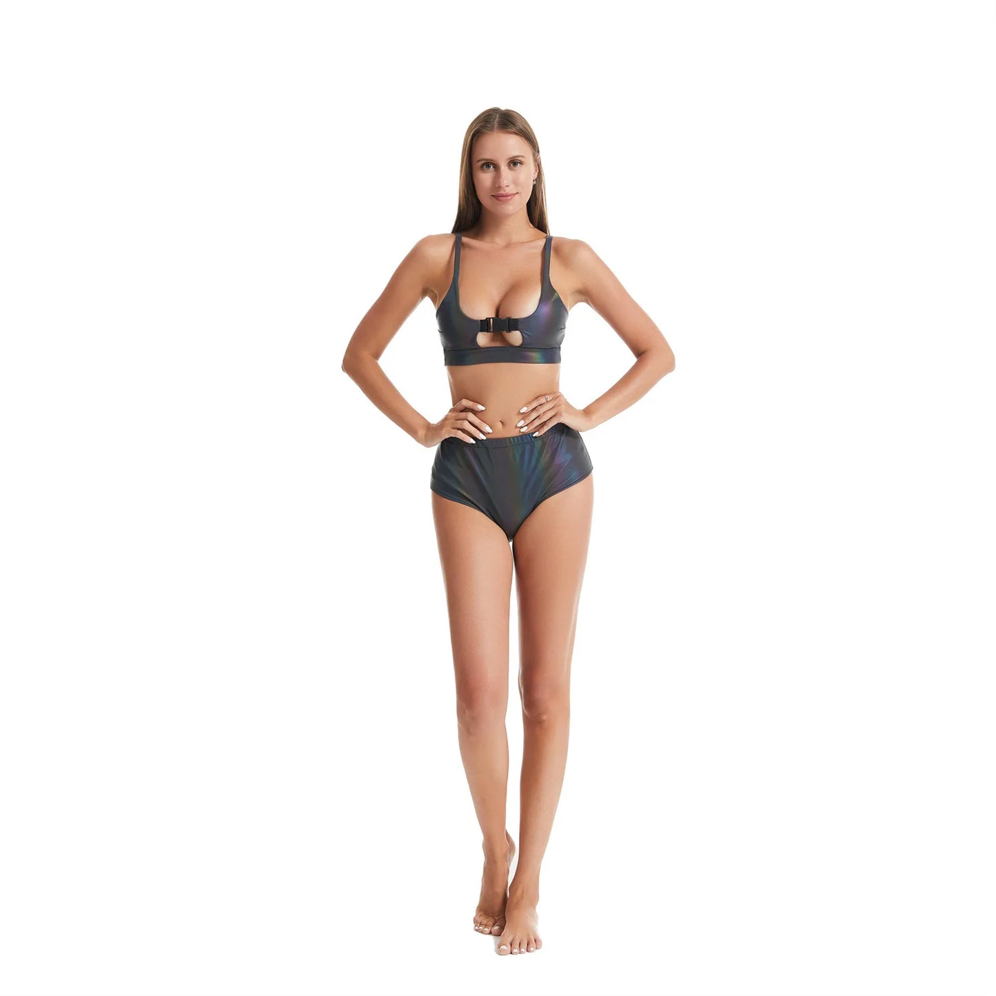New Arrival Summer Reflective Colorful Bras Women Sexy Hollow Out Swimwear Bra Harajuku Beach Clothing Ropa De Mujer