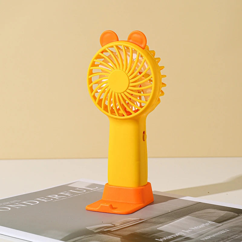 Portable Handheld Fan USB Rechargeable Silent Cooling Fan 3 Speed Adjustable Lightweight Mini Fan for Travel Office Home