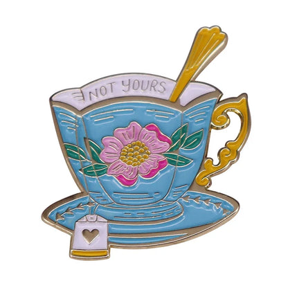 Lovely Delicate Cup Badge Personalized Creative Alloy Enamel Brooch Fashion Clothing Decorative Lapel Pin Boutique Metal Gift