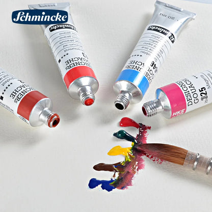 Germany Schmincke Designer Gouache Paint Tube 20ml Opaque Gouache Paint Professional Artist 48 Colors Drawing Art Supplies Cute