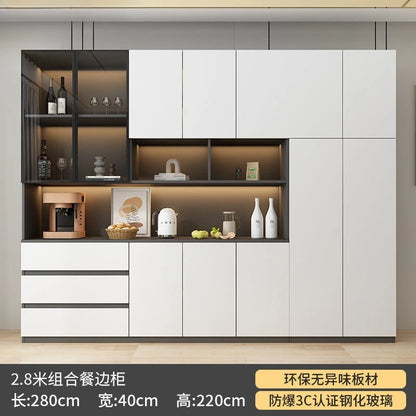 Side cabinet, wall cabinet, premium version, living room storage cabinet, track glass door